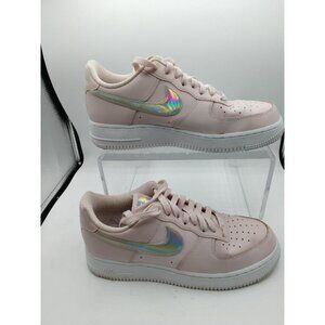 Nike Air Force 1 Low Iridescent Swoosh Sneakers Womens Pink Size 9
